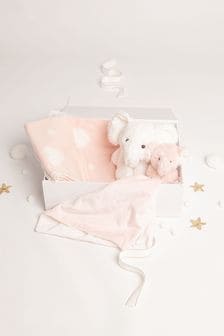 Babbico White Elephant Toy, Pink Elephant Comforter And Pink Heart Blanket 3 Piece Luxury Baby Gift Set (M91910) | €55