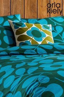 Orla Kiely Kingfisher Green Flower Tile Cushion (M91917) | OMR26