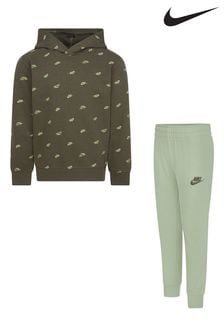 Zelena - Komplet kapucarja in hlač za prosti čas s potiskom logotipa Nike Little Kids (M91950) | €55