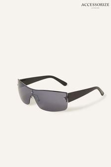 Accessorize Black Sports Wrap Visor Sunglasses (M91981) | €11