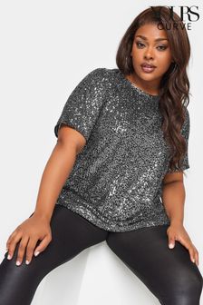 Yours Curve Silver London Sequin Swing Top (M92019) | 125 zł