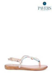 Pavers Silver Casual Toe-Post Sandals
