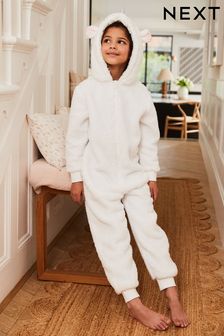 Weißes Einhorn - 3D Einhorn Teddy Borg Fleece-Anzug (1,5-16 Jahre) (M92075) | 21 € - 33 €