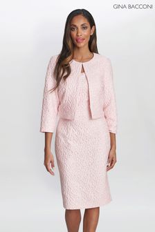 Розовое жаккардовое платье-болеро Gina Bacconi Kathy (M92553) | €235