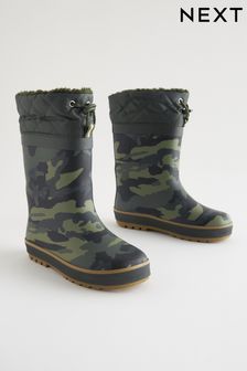 Kaki imprimé camouflage - Bottes en caoutchouc Thinsulate à revers et doublure chaude (M92642) | €14 - €18