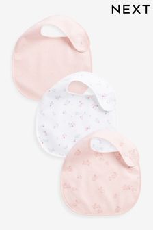 Rosa con conejito - Pack de 3 baberos para bebé (M92653) | 10 €