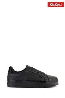 Kickers Womens Black Shine Leather Tovni Stack Trainers (M92683) | 33,080 Ft