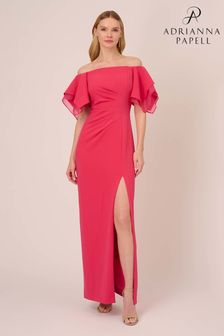 Розовое креповое платье с ярусными рукавами Adrianna Papell (M93080) | €294