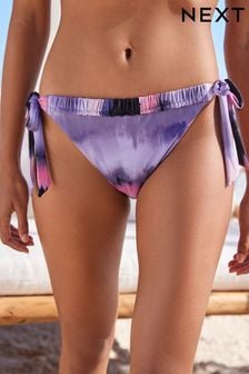 Purple Tie Dye Tie Side Bikini Bottoms (M93222) | €9