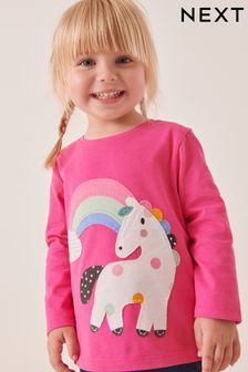 Bright Pink Unicorn Long Sleeve T-Shirt (3mths-7yrs) (M93310) | $12 - $15