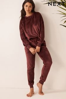 Berry Red Long Sleeve Fleece Pyjamas (M93337) | €19