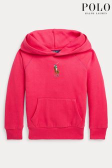 Polo Ralph Lauren Mädchen Kapuzensweatshirt mit geblümtem Logo, Rosa (M93445) | 68 € - 76 €