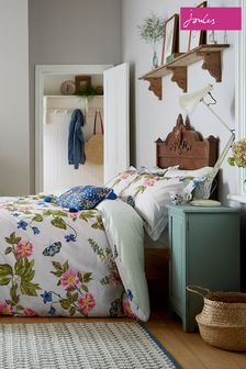 Joules Grey Springtime Floral 180 Thread Count Cotton Percale Duvet Cover and Pillowcase Set (M93518) | $106 - $197