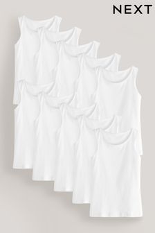 White 10 Pack Vests (1.5-16yrs) (M93559) | ₪ 87 - ₪ 121