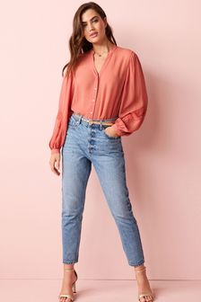 Mid Blue Mom Jeans (M93637) | R536