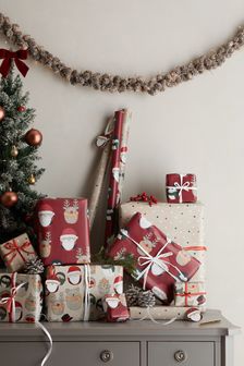 Zestaw 3 papierów i akcesorii do pakowania prezentów świątecznych (M93942) | 38 zł