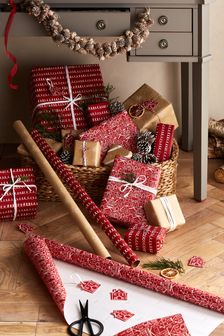 Lot de 3 rouleaux de papier cadeau de Noël avec accessoires (M93945) | €7