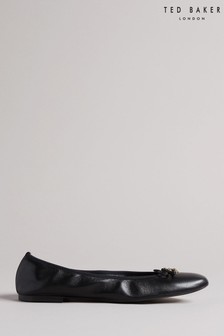 Ted Baker Black Baylay Leather Bow Ballet Pump Shoes (M93990) | 128 €