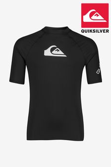 חולצת שחיה עם שרוול קצר של Quiksilver עם דרגת הגנה Upf 50 לגברים בשחור (M94181) | ‏116 ₪