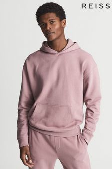 Reiss Dust Pink Alexander Oversized Garment Dye Hoodie (M94203) | $161