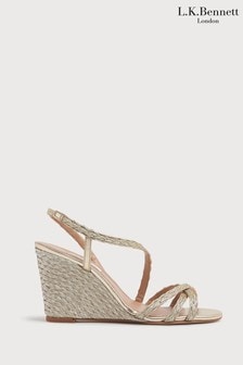 L.K.Bennett Gold Shiela Rope Wedge Sandals (M94375) | $377