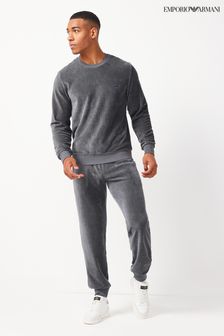 Emporio Armani Grey Loungewear Chenille Crew Set (M94499) | $412