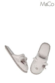 M&Co Grey Animal Slippers