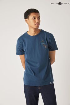 Blau - Pretty Green Alloway Besticktes T-Shirt mit Paisleymuster (M94650) | 20 €
