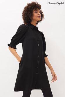 Phase Eight Black Puff Sleeve Womens Candice Dress (M94701) | €113