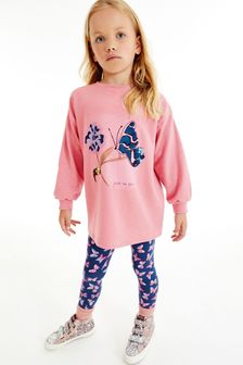 Pink Sequin Butterfly Top And Leggings Set (3-16yrs) (M94873) | €24 - €32