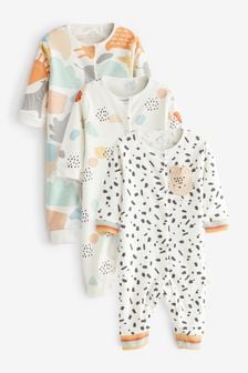 Белый с узором - Набор из 3 пижам для малышей без носочков (0 мес. - 3 лет) (M94919) | 10 610 тг - 12 840 тг