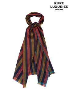 Pure Luxuries London Blue Ratio Cashmere And Merino Wool Pashmina Scarf (M94988) | $217