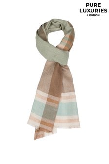 Коричневый шарф из кашемира и мериносовой шерсти Pure Luxuries London Asteris (M94992) | €64