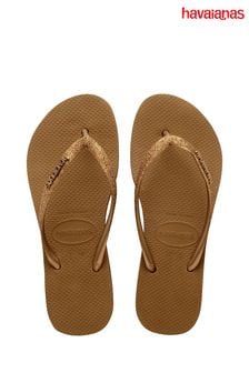 Золотой - Вьетнамки на платформе с блестящей отделкой Havaianas (M95063) | €45