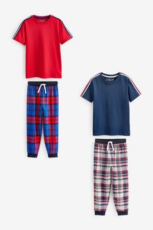 Rot/Blau - Karierte Pyjamas, 2er Pack (3-16yrs) (M95223) | 37 € - 51 €