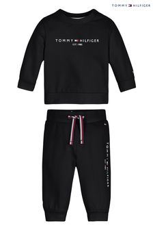 Tommy Hilfiger Black Essential Logo Tracksuit (M95273) | $107