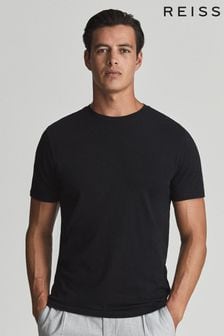 REISS Black Bless Crew Neck 100% Cotton T-Shirt (M95318) | $44