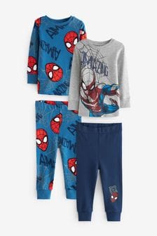 Marvel Spiderman Blue/Grey - Kuschelige Pyjamas im 2er-Pack (9 Monate bis 10 Jahre) (M95332) | 33 € - 41 €