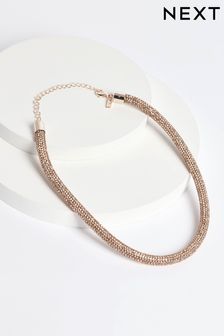 Roségoldfarben - Kurze Tuben-Halskette in Glitzer-Optik (M95499) | 13 €