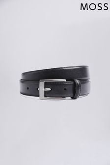 MOSS Black Leather Belt (M95579) | $55