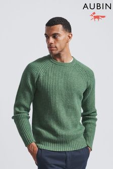 Zielony - Prążkowany sweter Aubin Tay Fisherman z okrągłym dekoltem (M95855) | 280 zł