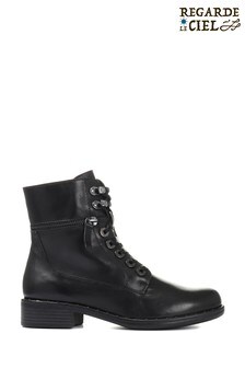 Regarde Le Ciel Roxana Black 04 Leather Hiker Boots (M95867) | $206