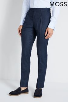 MOSS Royal Blue Slim Fit Flannel Suit: Trousers (M96000) | 693 QAR