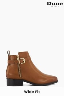 Brown - Dune London Wide Fit Pepi Branded Trim Ankle Boots (M96386) | €137