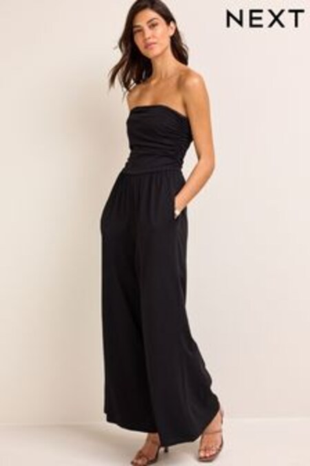 Black Bandeau Jersey Jumpsuit (M96533) | DKK281