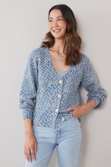 Cardigans Grey Animal Print Knitwear Next Luxembourg