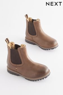 Schokoladenbraun - Thinsulate™ Warmgefütterte Chelsea-Stiefel aus Leder (M96846) | CHF 56 - CHF 69