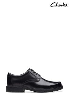 Clarks Black Leather Kerton Lace Shoes (M96974) | kr909