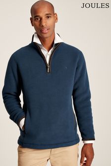 Joules Coxton Fleece-Sweatshirt mit kurzem Reißverschluss, Blau (M97081) | 94 €