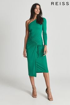 Reiss Green Tabby One Shoulder Twist Front Dress (M97156) | ₪ 1,337